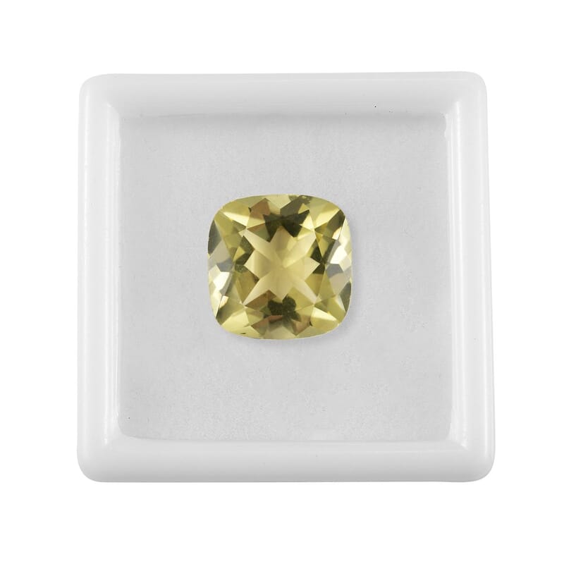 AA Green Gold Quartz (Cush 14x14 mm) 8.84 ctw Loose Gemstone