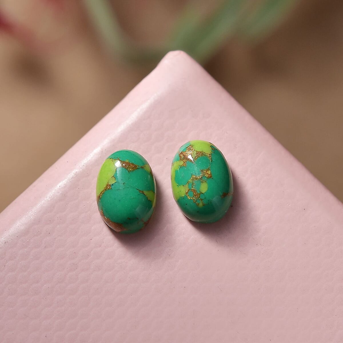 Green Turquoise Set of 3 (Ovl 7x5 mm) 1.38 ctw Loose Gemstone image number 1