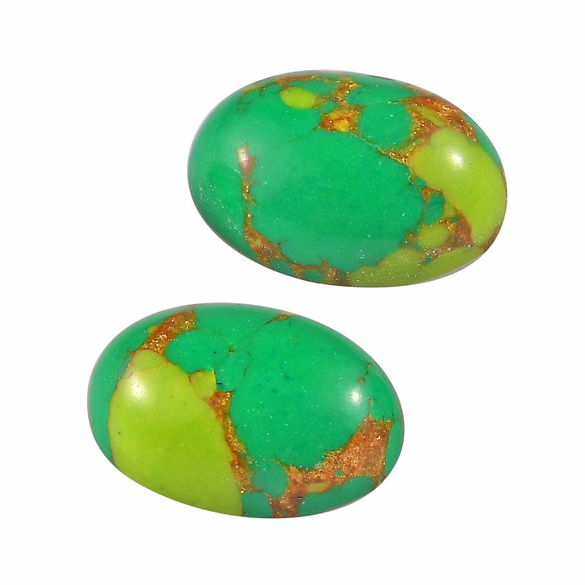 Green Turquoise Set of 3 (Ovl 7x5 mm) 1.38 ctw Loose Gemstone image number 2