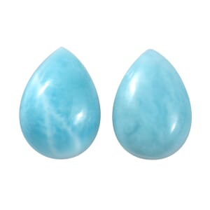 AAA Larimar Set of 2 (Pear 7x5 mm) 1.54 ctw Loose Gemstone