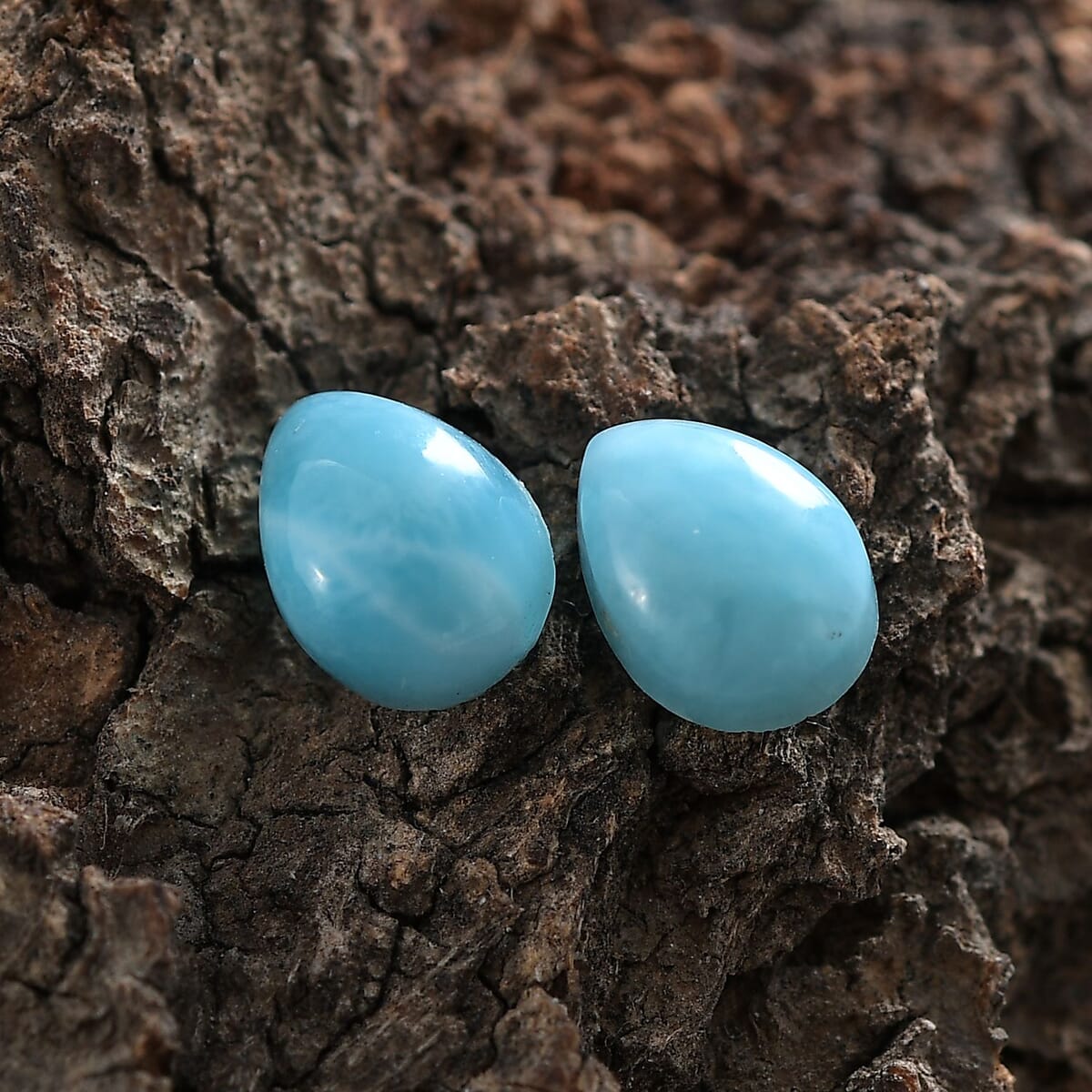AAA Larimar Set of 2 (Pear 7x5 mm) 1.54 ctw Loose Gemstone image number 1