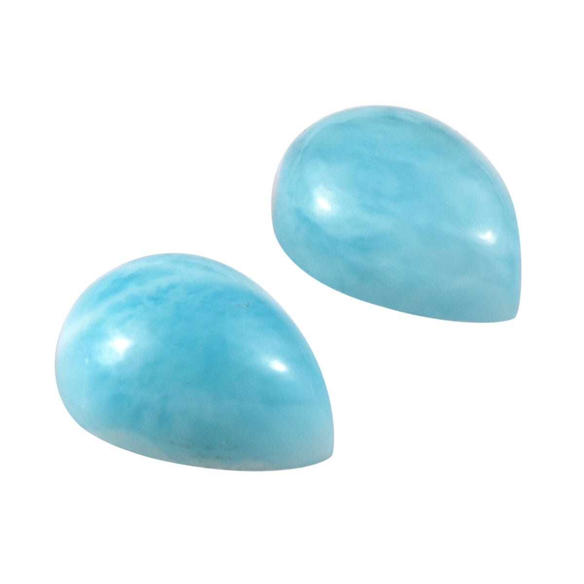 AAA Larimar Set of 2 (Pear 7x5 mm) 1.54 ctw Loose Gemstone image number 2