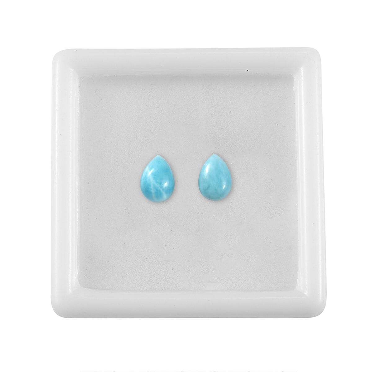 AAA Larimar Set of 2 (Pear 7x5 mm) 1.54 ctw Loose Gemstone image number 3