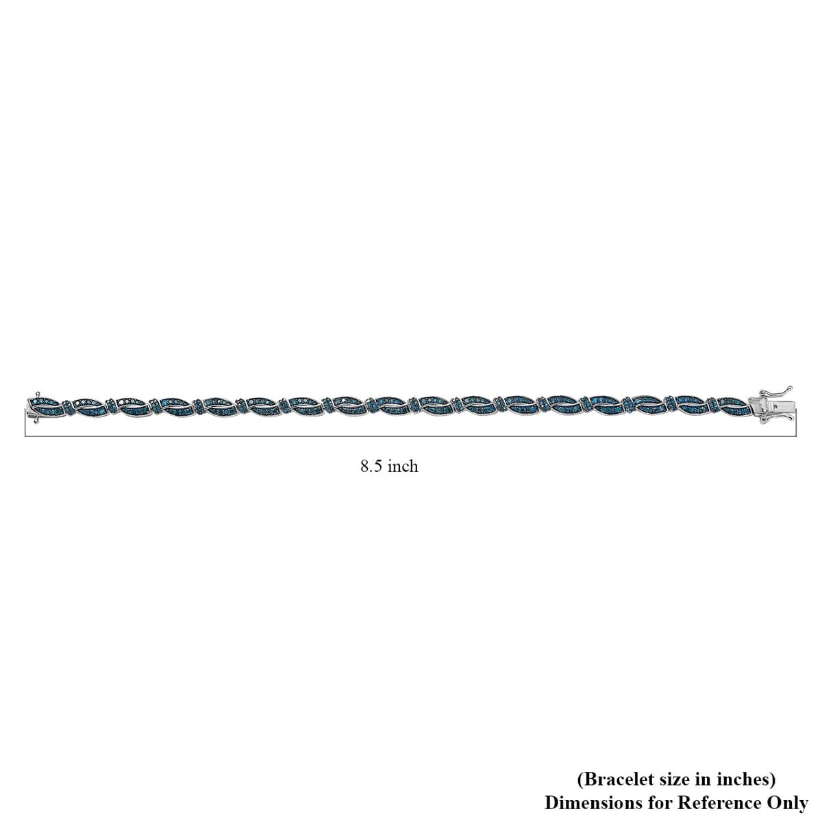 D'Joy Blue Diamond (IR) and White Diamond 2.20 ctw Bracelet in Rhodium Over Sterling Silver (8.00 In) image number 4