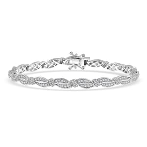 D'Joy Diamond 2.20 ctw Bracelet in Rhodium Over Sterling Silver (8.00 In)