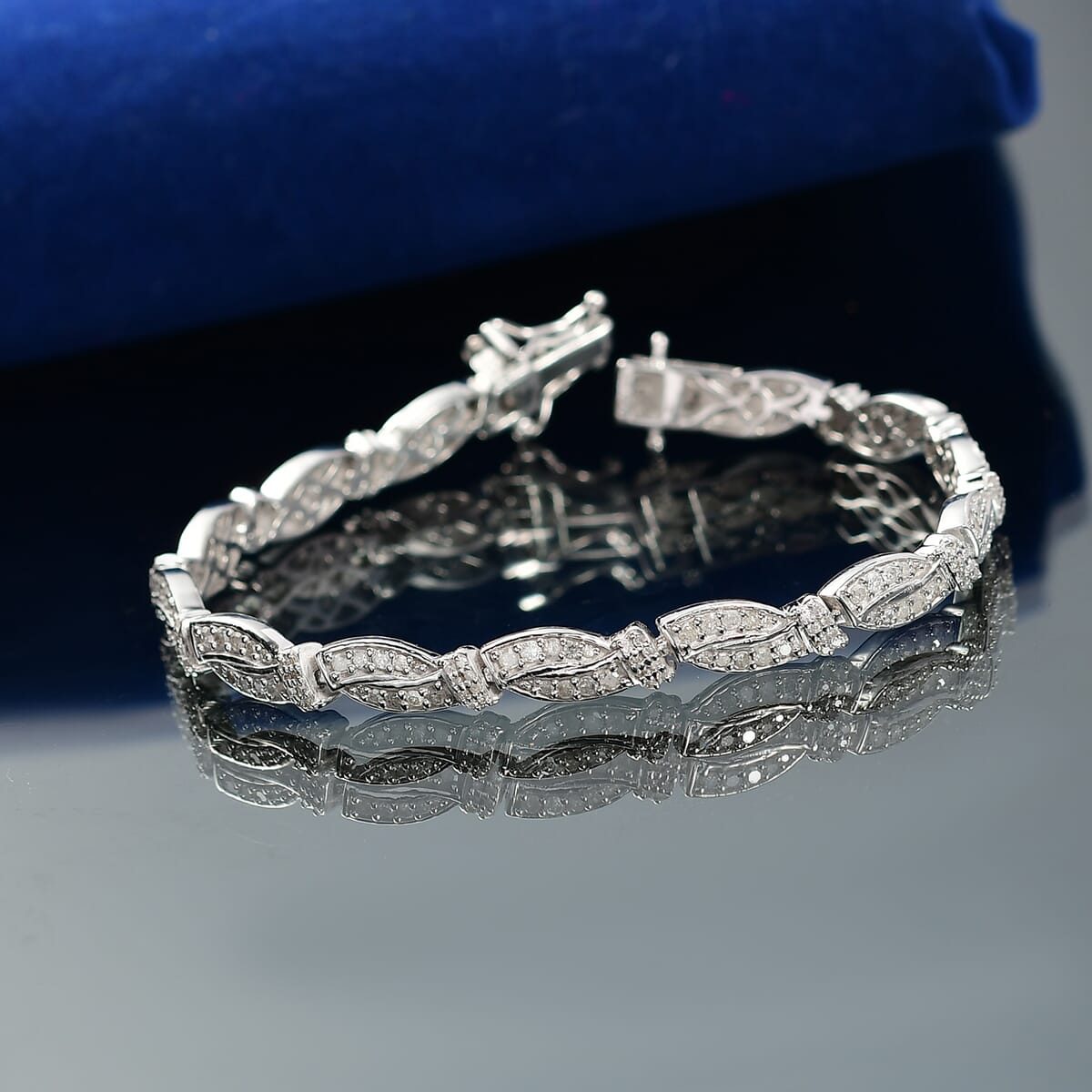 D'Joy Diamond 2.20 ctw Bracelet in Rhodium Over Sterling Silver (8.00 In) image number 1
