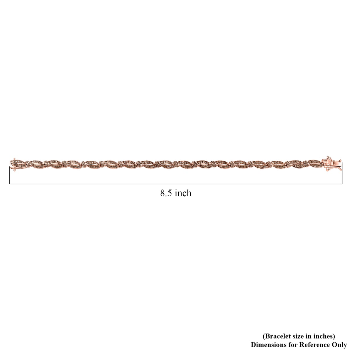 D'Joy Natural Champagne Diamond 2.20 ctw Bracelet in 18K Vermeil Rose Gold Over Sterling Silver (8.00 In) image number 4