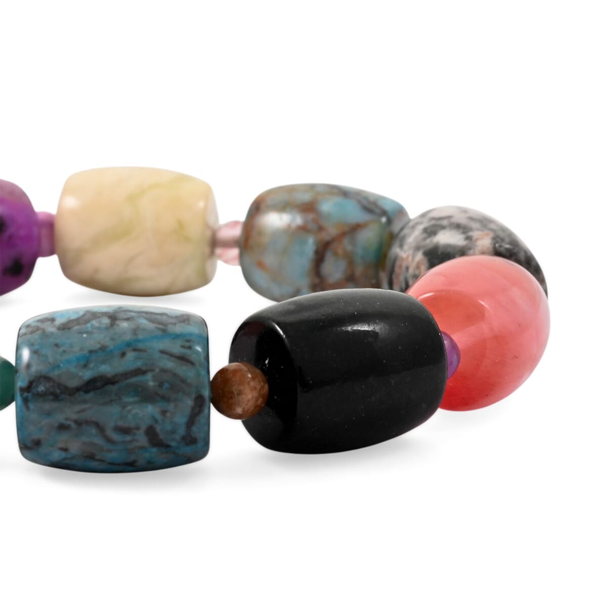 Multi-Stone 184.25 ctw Barrel Stretch Bracelet (6-7In) image number 2