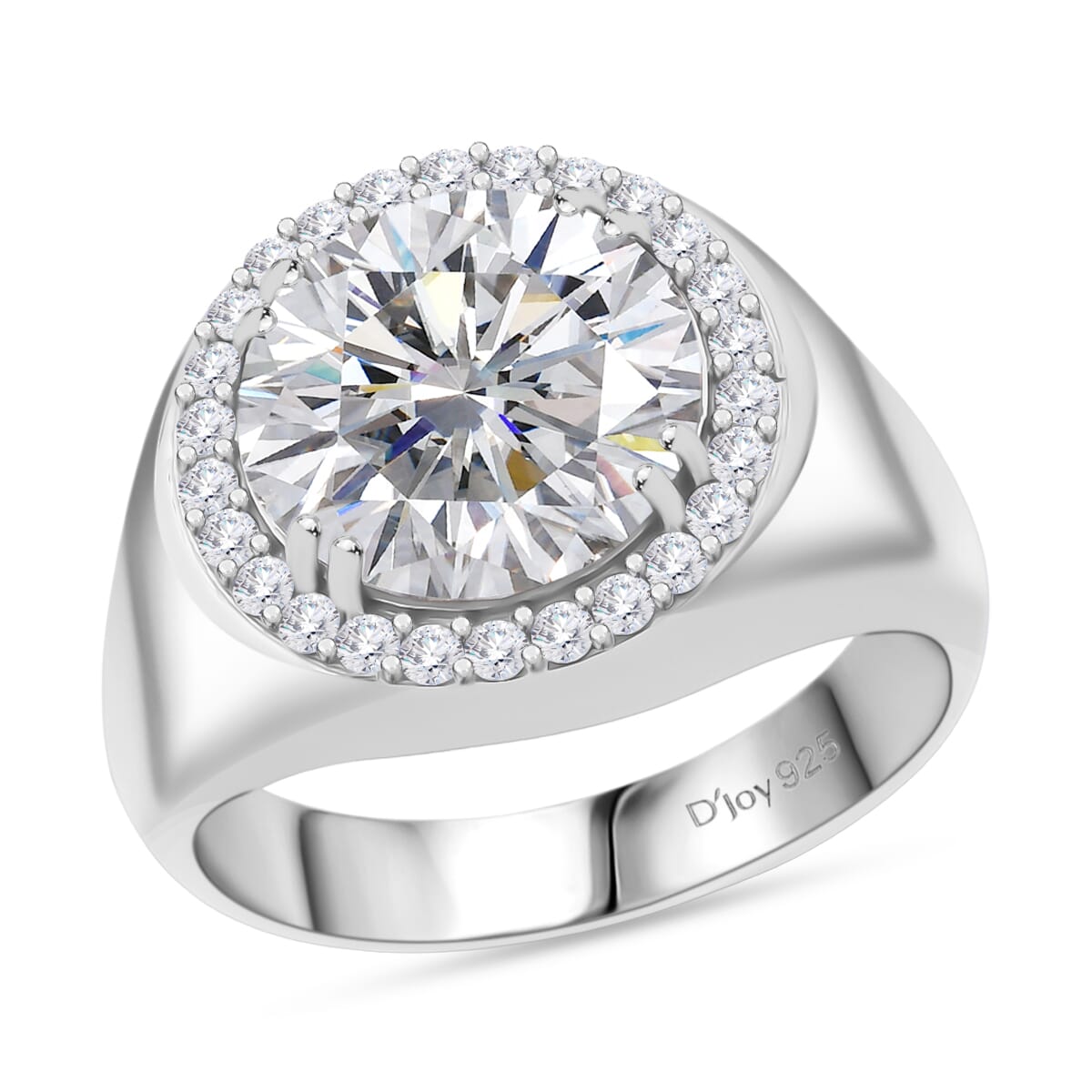 D'Joy Moissanite 6.30 ctw Men's Forge Ring in Rhodium Over Sterling Silver (Size 12.0) image number 0