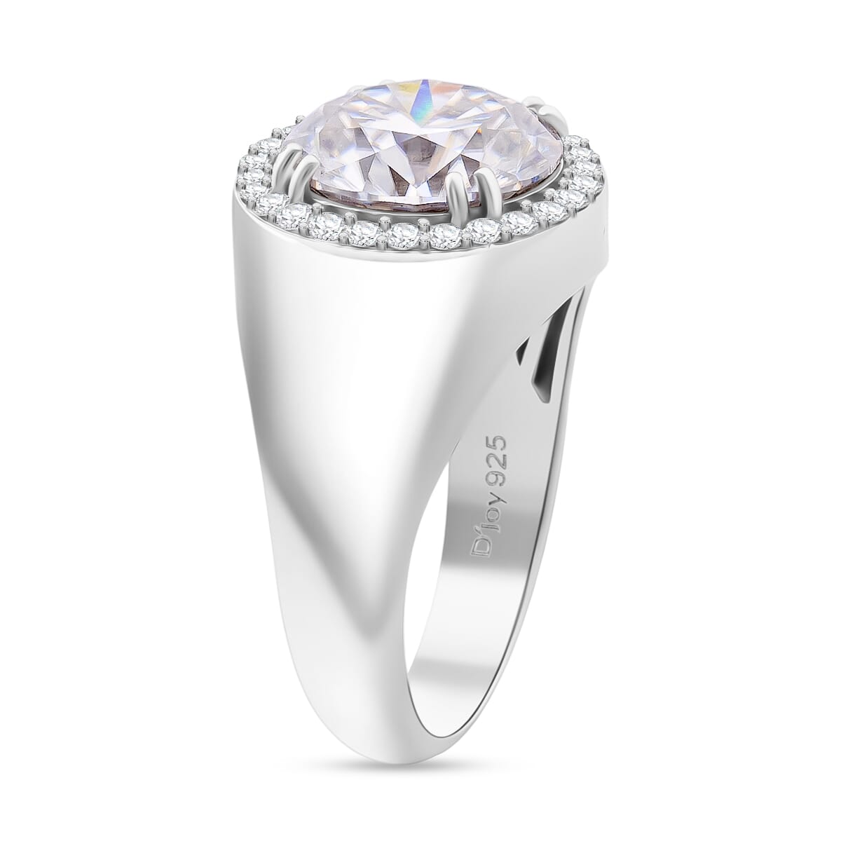D'Joy Moissanite 6.30 ctw Men's Forge Ring in Rhodium Over Sterling Silver (Size 12.0) image number 3