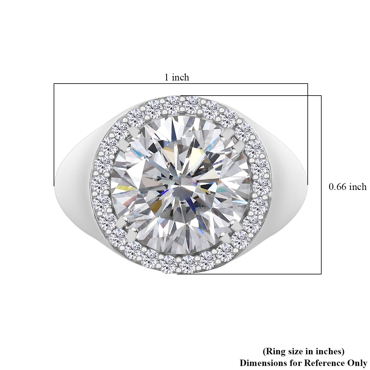 Moissanite 6.30 ctw Men's Forge Ring in Rhodium Over Sterling Silver (Size 9.0) image number 5