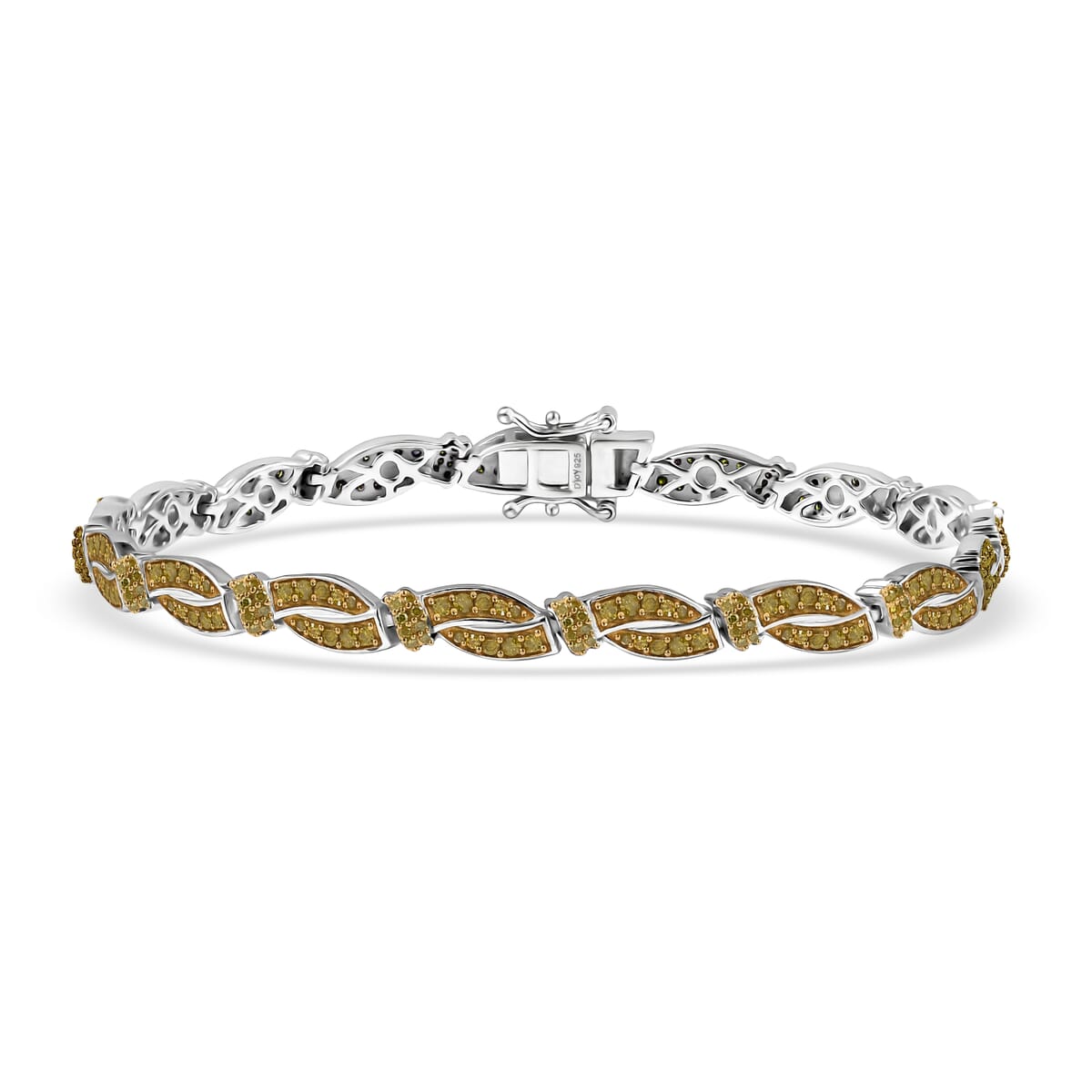 D'Joy Yellow Diamond (IR) 2.20 ctw Bracelet in Rhodium Over Sterling Silver (8.00 In) image number 0