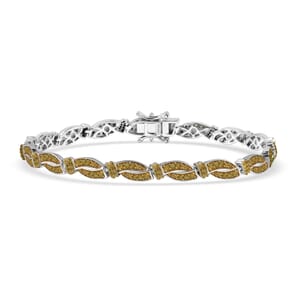D'Joy Yellow Diamond (IR) 2.20 ctw Bracelet in Rhodium Over Sterling Silver (8.00 In)