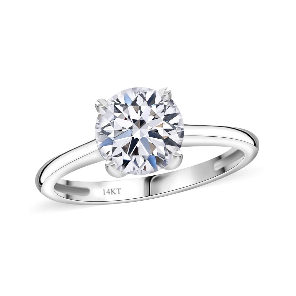 IGI Certified Luxuriant Lab Grown Diamond E-F VS 4.00 ctw Solitaire Ring in 14K White Gold (Size 10.0) image number 0
