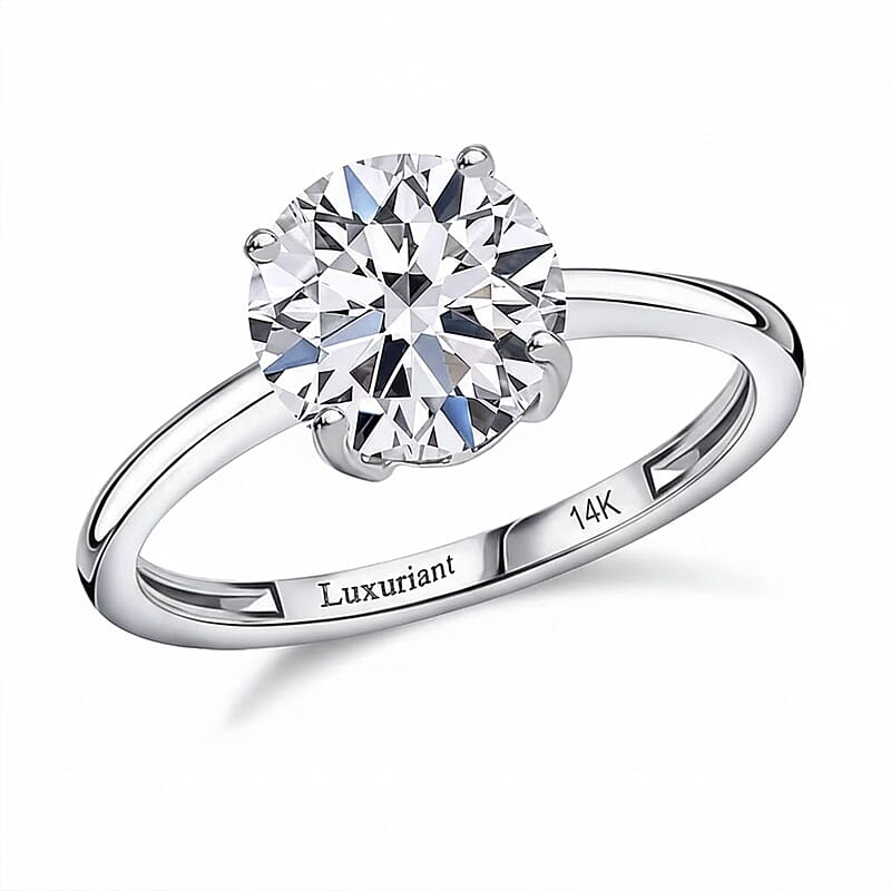IGI Certified Luxuriant Lab Grown Diamond E-F VS 4.00 ctw Solitaire Ring in 14K White Gold (Size 10.0)