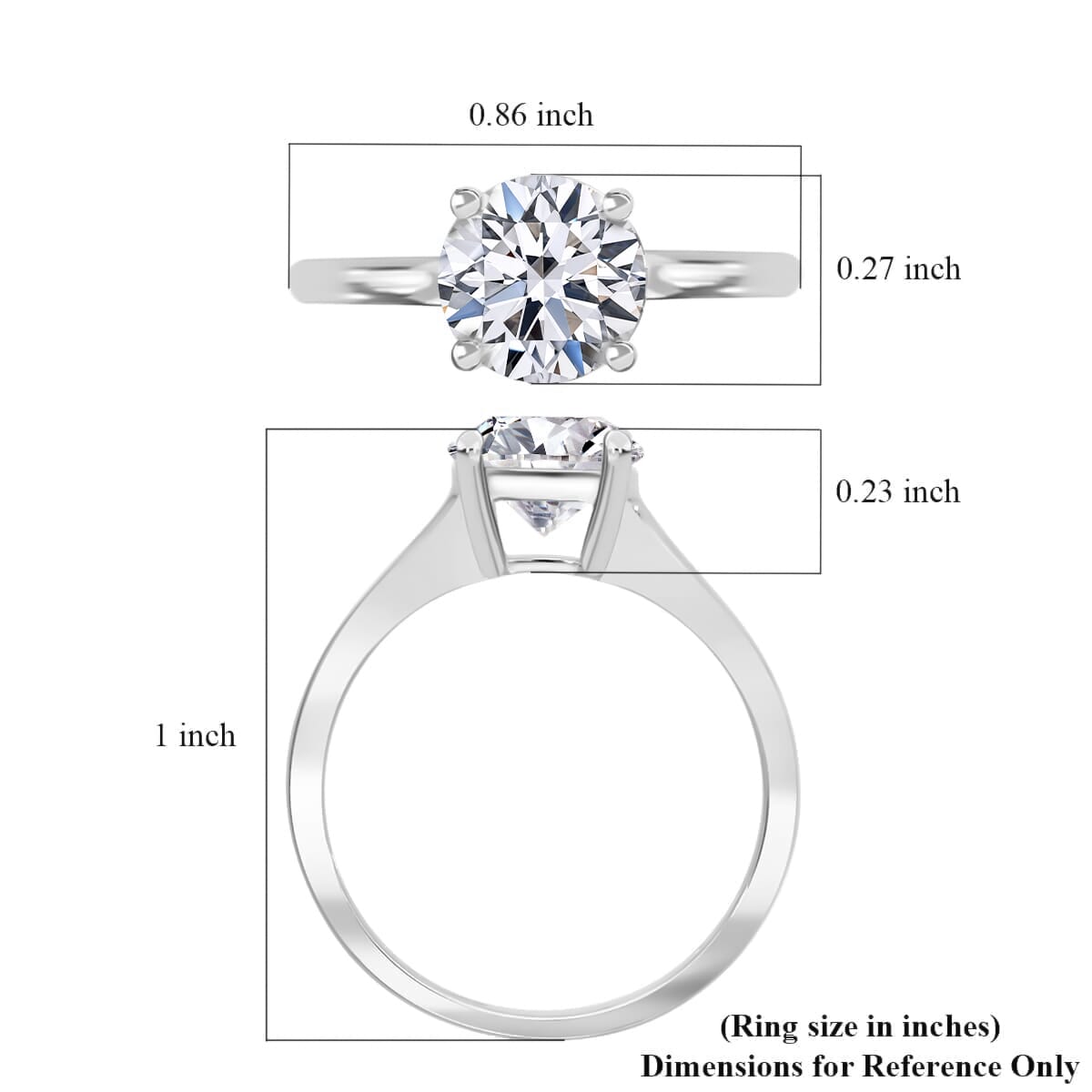 IGI Certified Luxuriant Lab Grown Diamond E-F VS 4.00 ctw Solitaire Ring in 14K White Gold (Size 10.0) image number 5