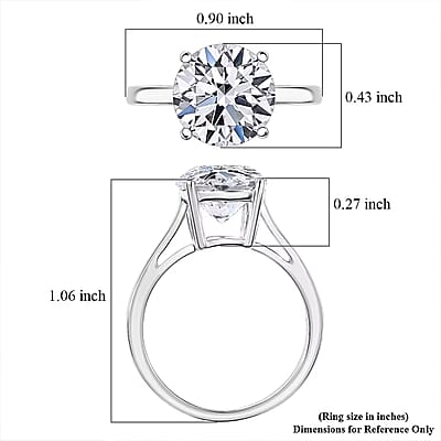 IGI Certified Luxuriant Lab Grown Diamond E-F VS 4.00 ctw Solitaire Ring in 14K White Gold (Size 10.0)