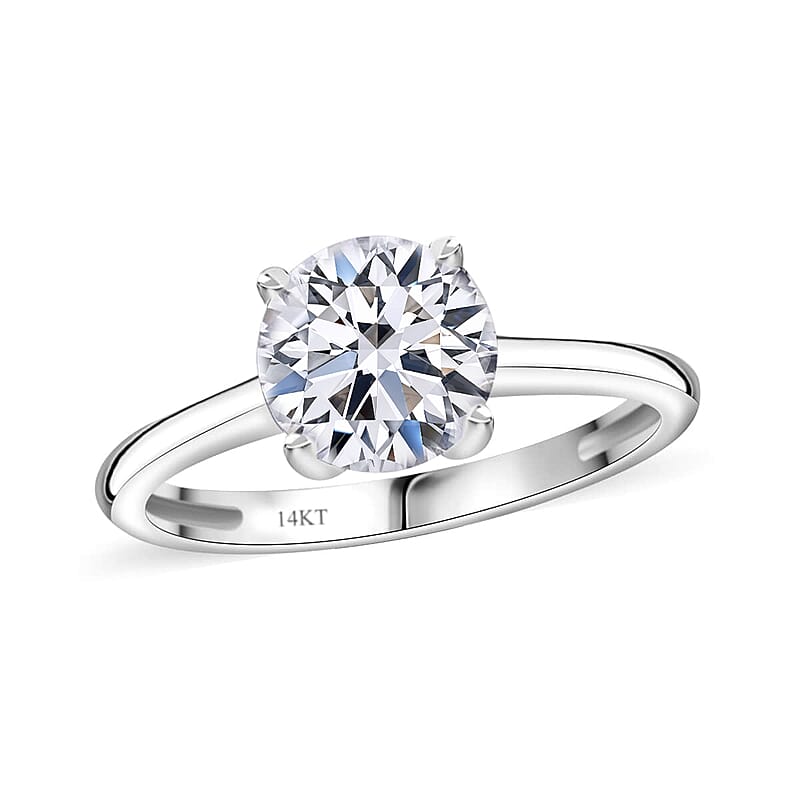 IGI Certified Luxuriant Lab Grown Diamond E-F VS 4.00 ctw Solitaire Ring in 14K White Gold (Size 5.5)