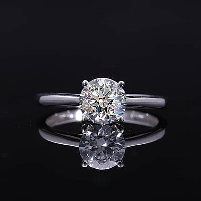 IGI Certified Luxuriant Lab Grown Diamond E-F VS 4.00 ctw Solitaire Ring in 14K White Gold (Size 5.5)