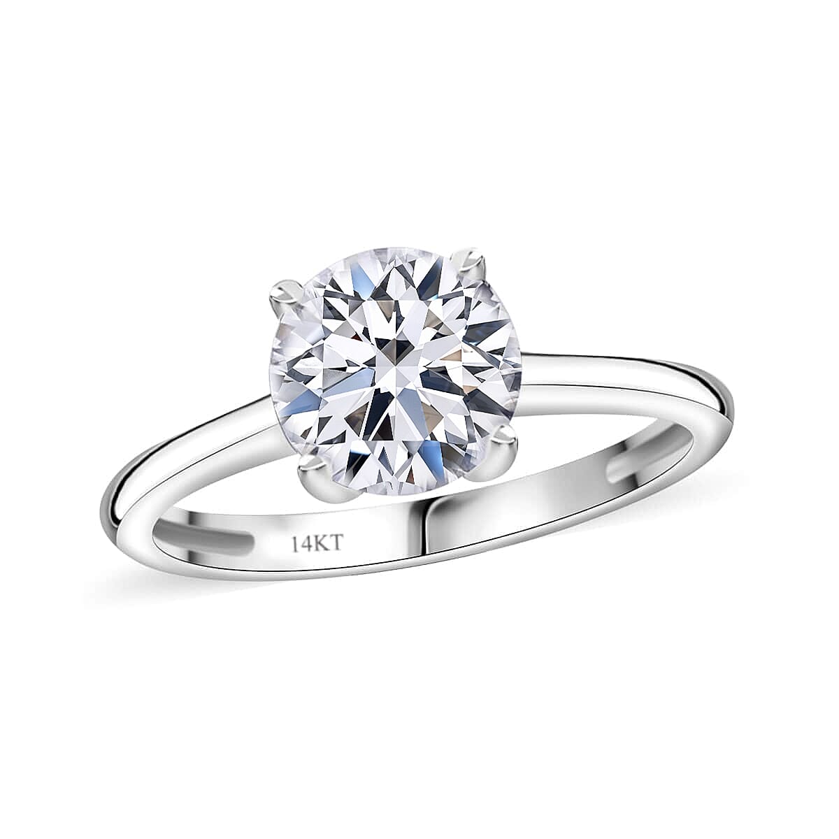 IGI Certified Luxuriant Lab Grown Diamond E-F VS 4.00 ctw Solitaire Ring in 14K White Gold (Size 7.5)