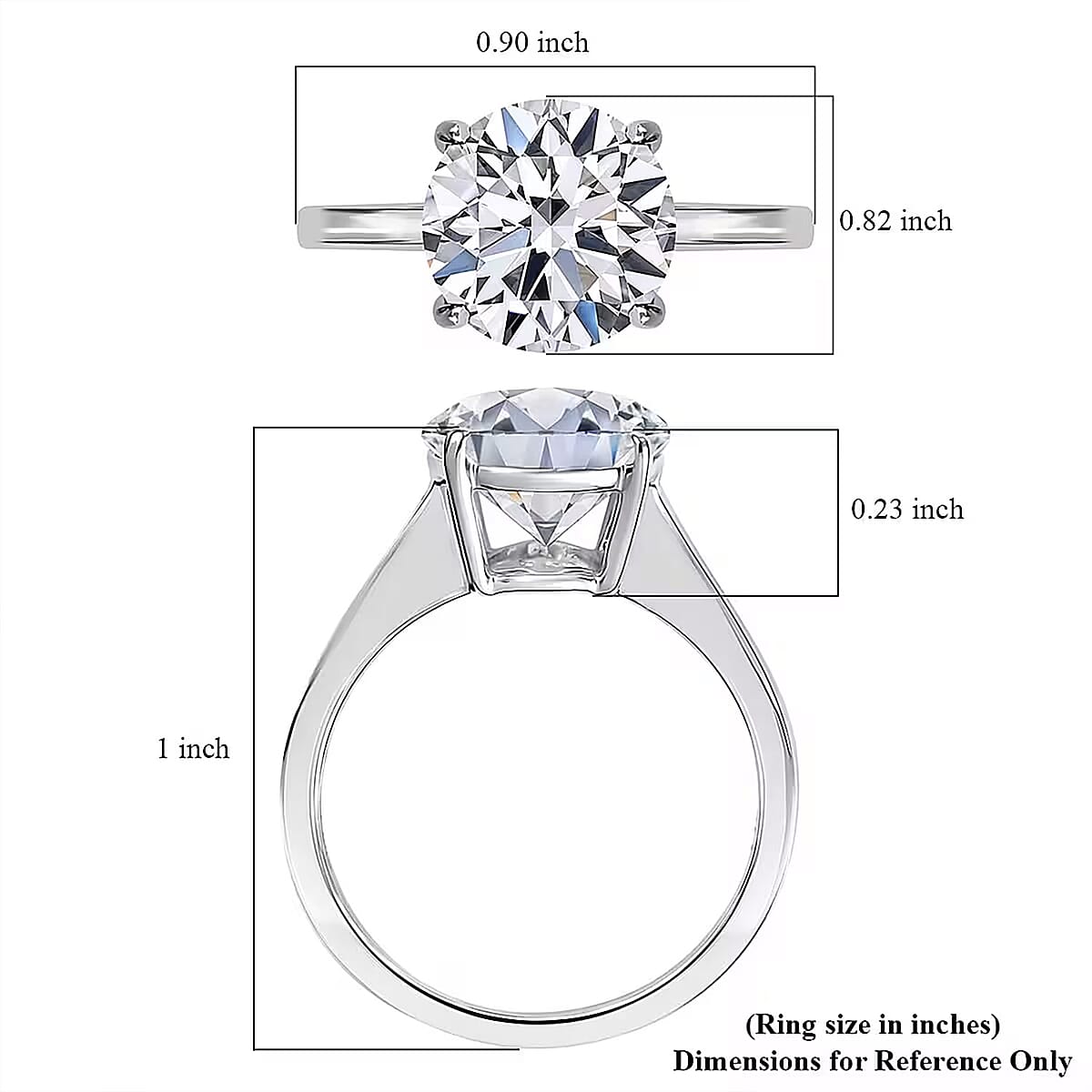 IGI Certified Luxuriant Lab Grown Diamond E-F VS 4.00 ctw Solitaire Ring in 14K White Gold (Size 9.0) image number 7