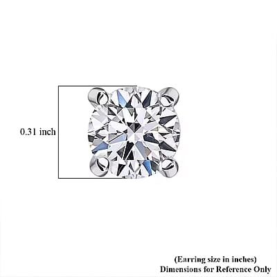 IGI Certified Luxuriant Lab Grown Diamond E-F VS 4.00 ctw Solitaire Stud Earrings in 14K White Gold