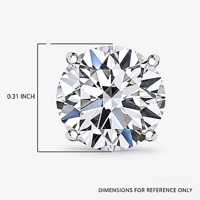 IGI Certified Luxuriant Lab Grown Diamond E-F VS 4.00 ctw Solitaire Stud Earrings in 14K White Gold