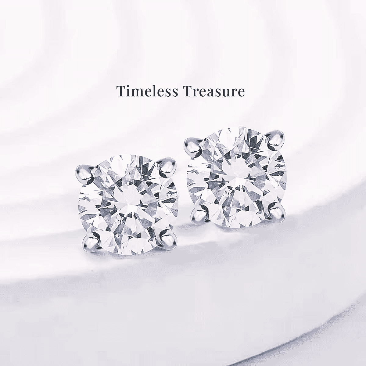 IGI Certified Luxuriant Lab Grown Diamond E-F VS 1.00 ctw Solitaire Stud Earrings in Rhodium Over Sterling Silver image number 8
