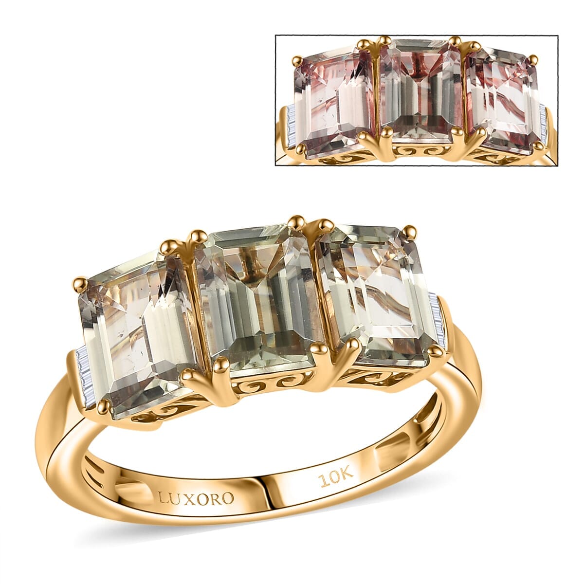 Luxoro 10K Yellow Gold AAA Turkizite, Diamond (G-H, I2) Ring (Size 10.0) 3.75 ctw image number 0