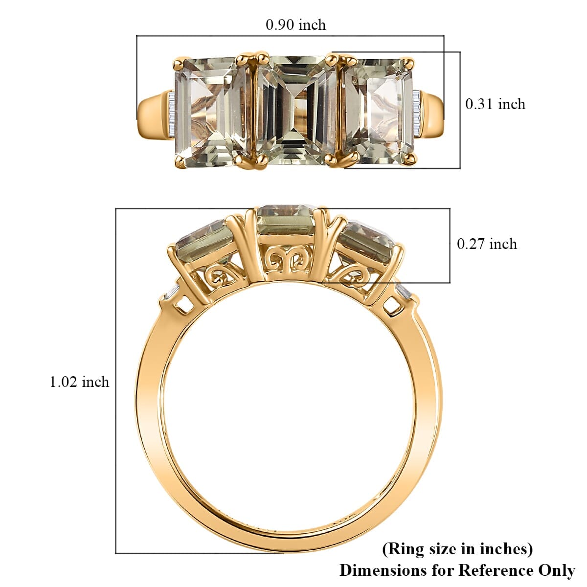 Luxoro 10K Yellow Gold AAA Turkizite, Diamond (G-H, I2) Ring (Size 10.0) 3.75 ctw image number 5
