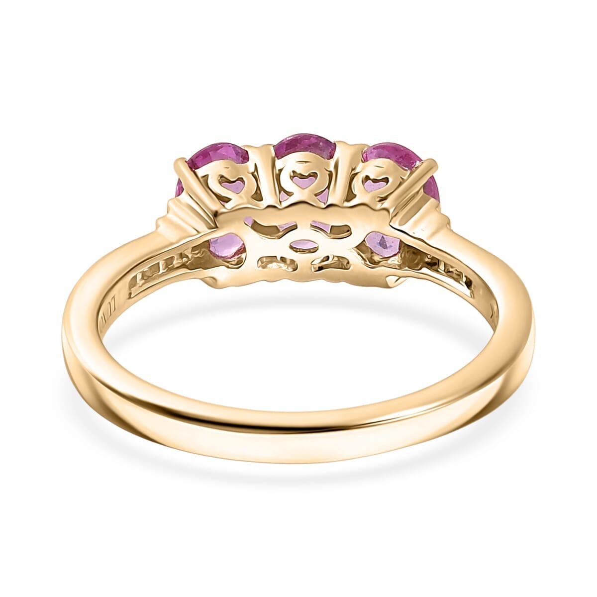 Luxuro 10K Yellow Gold Premium Pink Sapphire, Diamond (G-H, I2) Ring (Size 10.0) 1.90 ctw image number 4