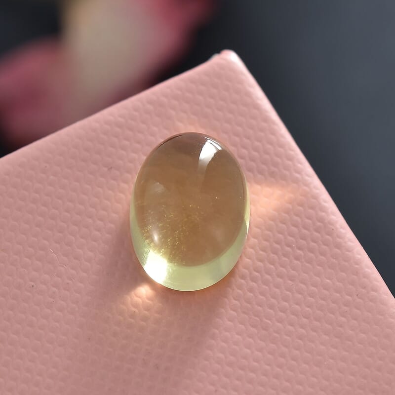 AA Green Gold Quartz (Ovl 14x10 mm) 6.25 ctw Loose Gemstone