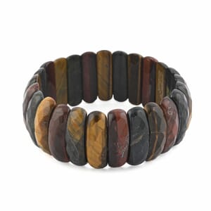 Faceted Oval Tiger Eye 335.05 ctw Stretch Bracelet (6-7In)
