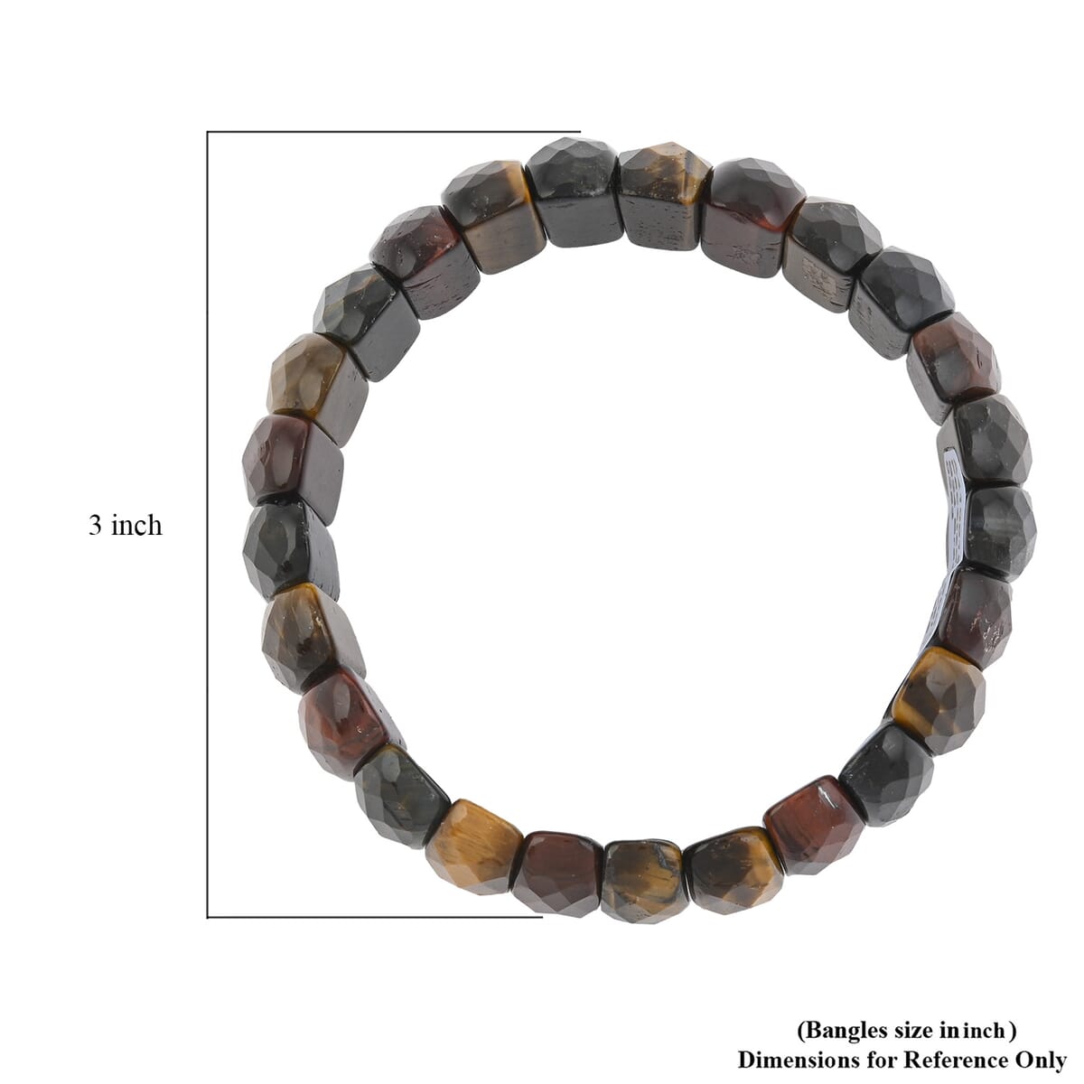 Faceted Oval Tiger Eye 335.05 ctw Stretch Bracelet (6-7In) image number 3