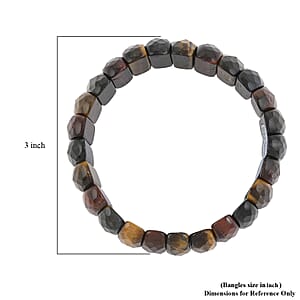 Faceted Oval Tiger Eye 335.05 ctw Stretch Bracelet (6-7In)