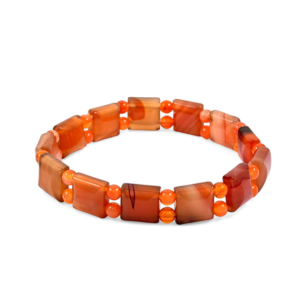 Small Carnelian 80.05 ctw Tanker Stretch Bracelet (6-7In) image number 0