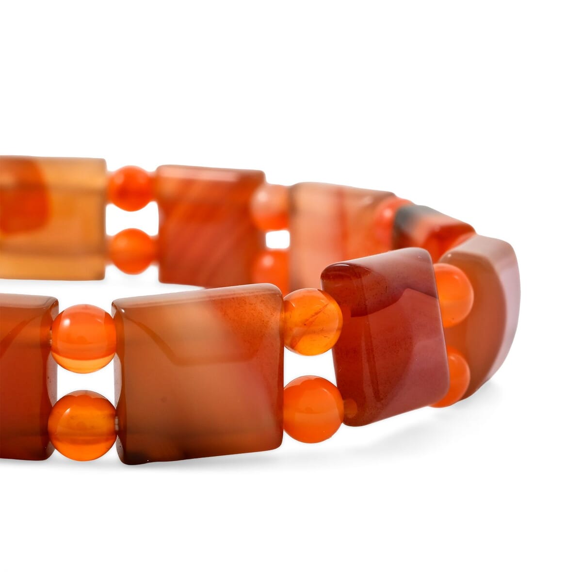 Small Carnelian 80.05 ctw Tanker Stretch Bracelet (6-7In) image number 2