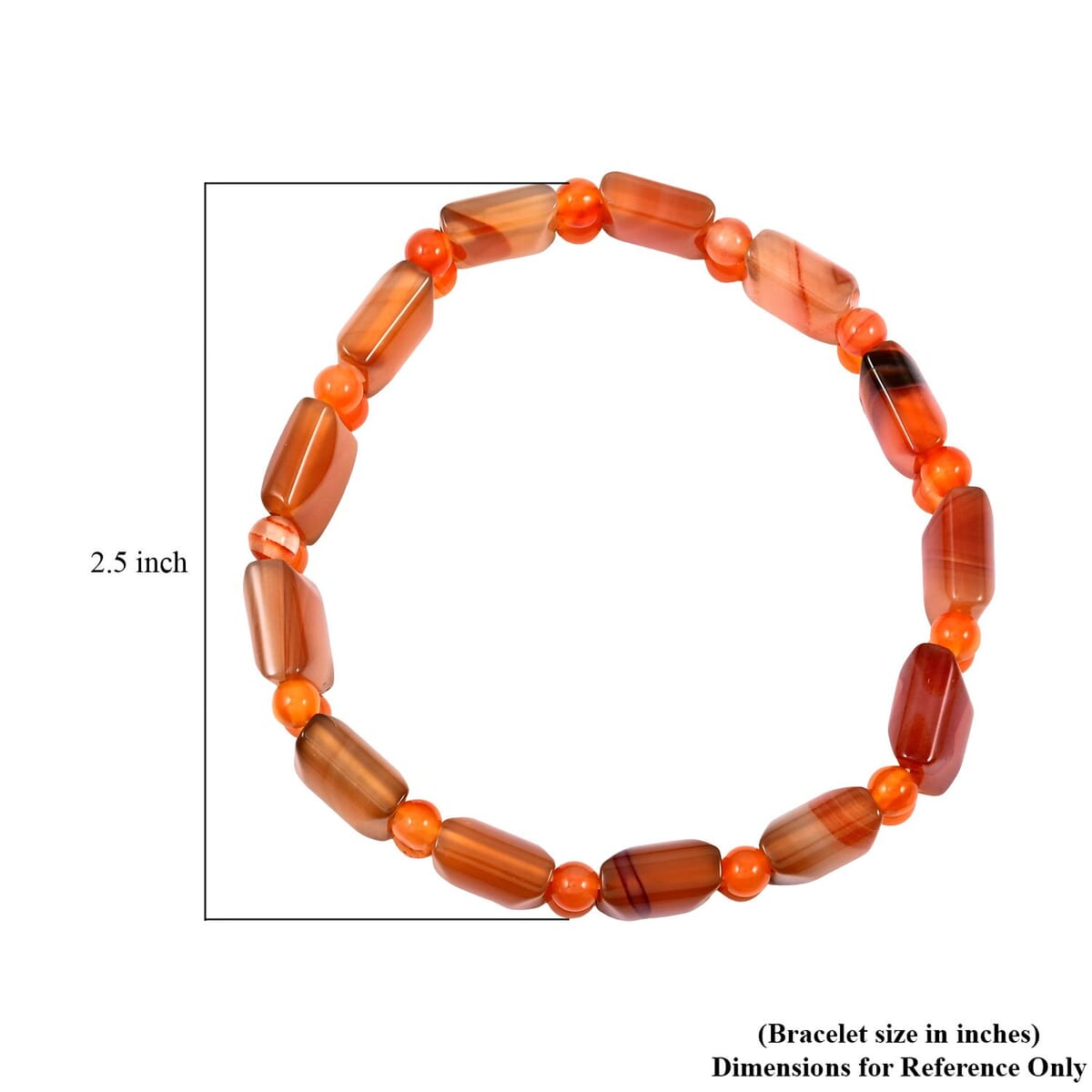 Small Carnelian 80.05 ctw Tanker Stretch Bracelet (6-7In) image number 3