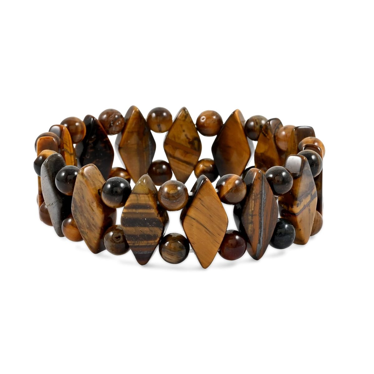 Tigers Eye 150.70 ctw Plain Princess Stretch Bracelet image number 0