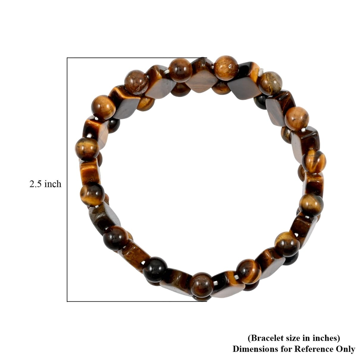 Tigers Eye 150.70 ctw Plain Princess Stretch Bracelet image number 3