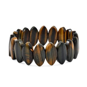 Tigers Eye 172.95 ctw Plain Fancy Stretch Bracelet