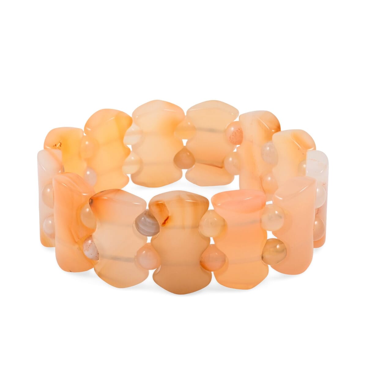 Fancy Light Carnelian 247.45 ctw Stretch Bracelet (6-7In) image number 0