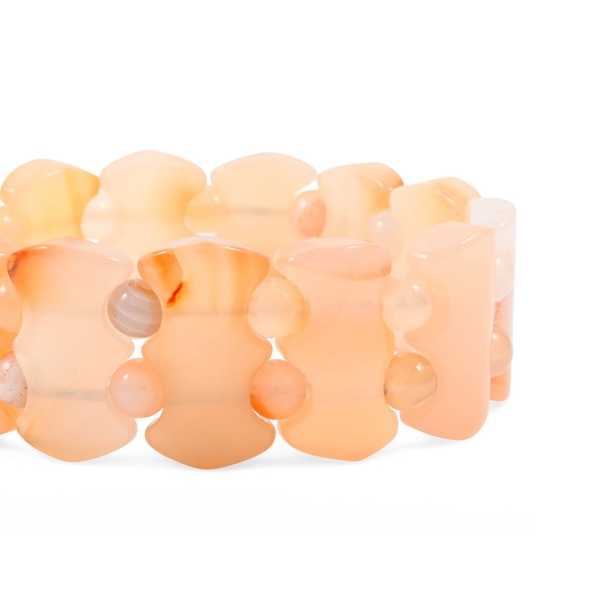 Fancy Light Carnelian 247.45 ctw Stretch Bracelet (6-7In) image number 2