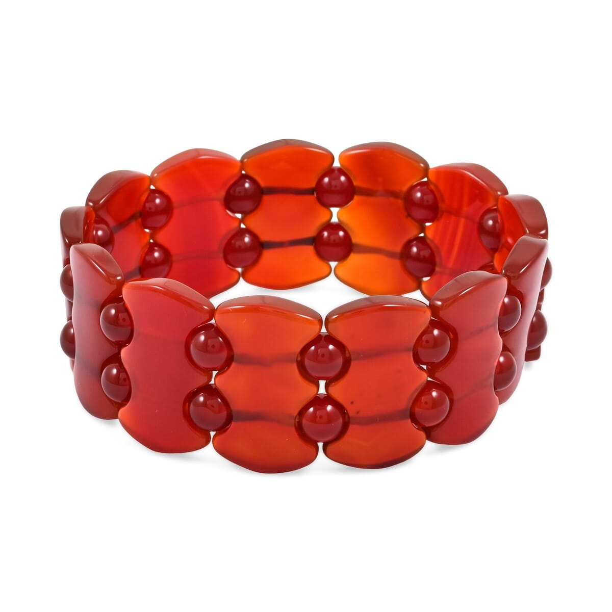 Fancy Dark Carnelian 254.10 ctw Stretch Bracelet (6-7In) image number 0