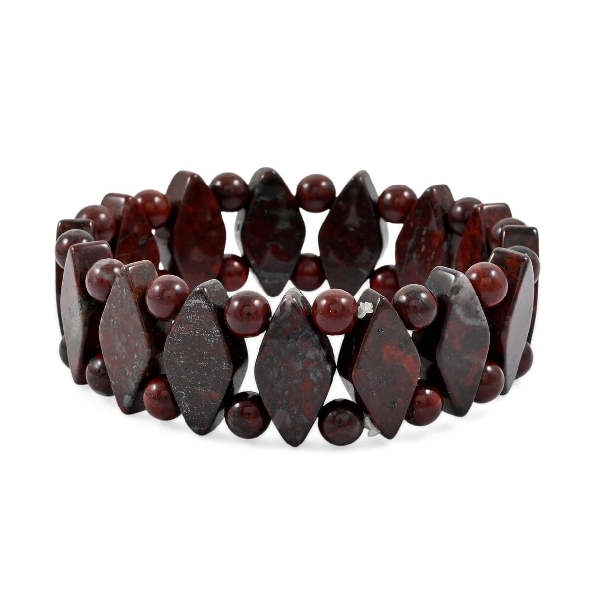 Breciated 185.65 ctw Jasper Princess Stretch Bracelet image number 0