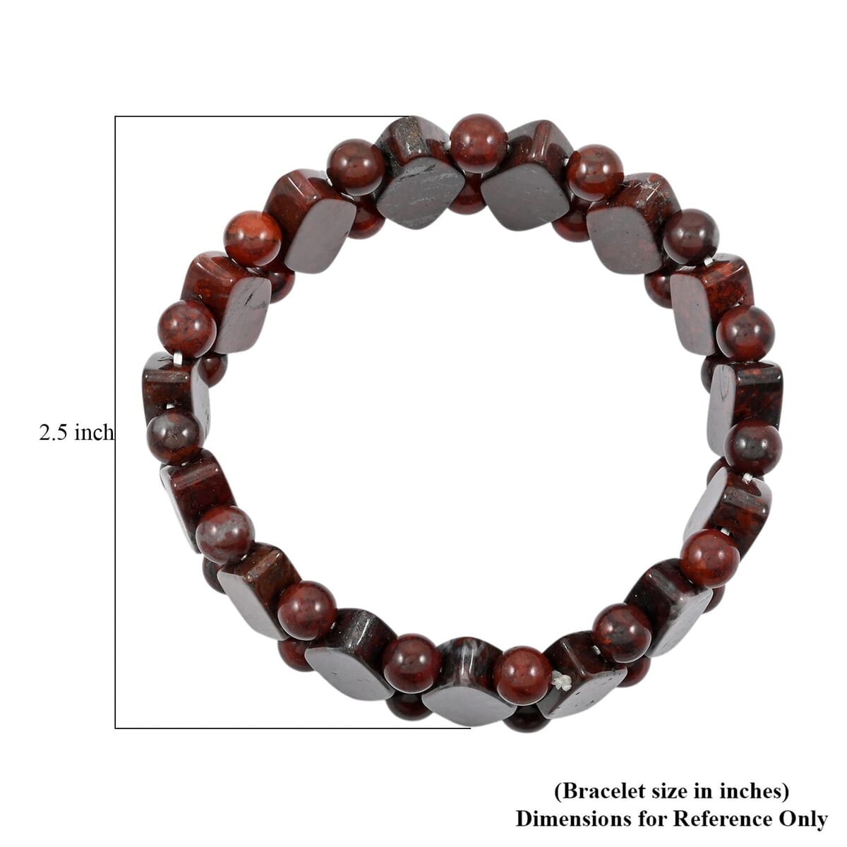 Breciated 185.65 ctw Jasper Princess Stretch Bracelet image number 3