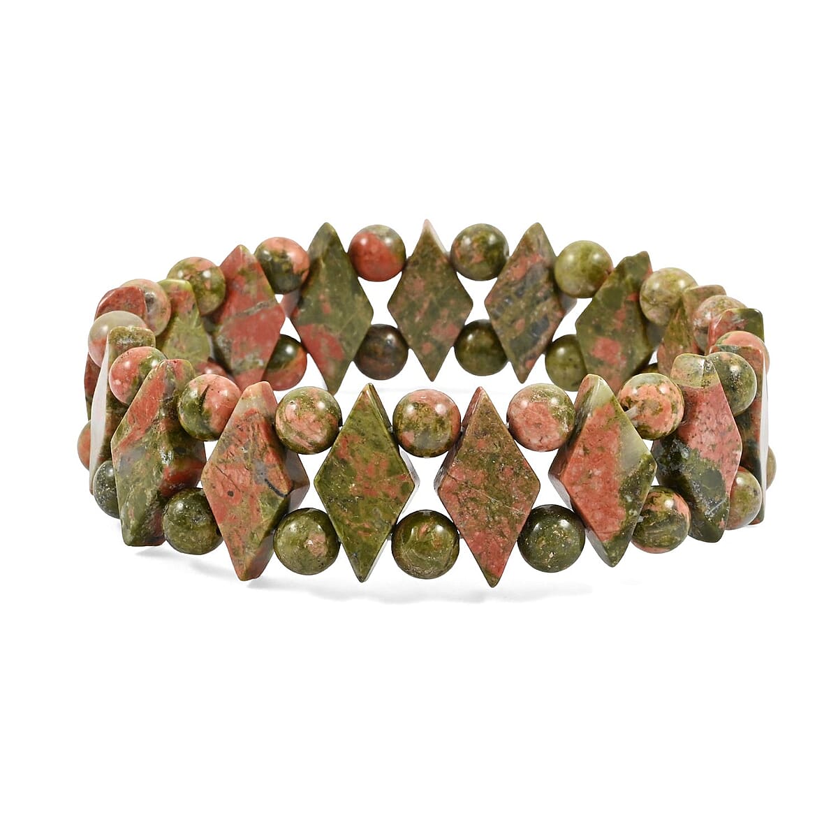 Unakite 184.20 ctw Princess Stretch Bracelet image number 0