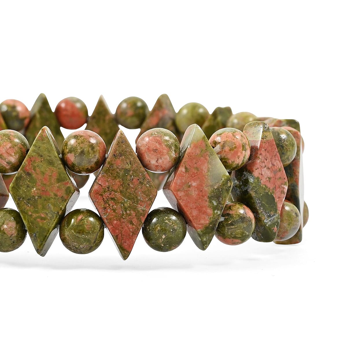 Unakite 184.20 ctw Princess Stretch Bracelet image number 2
