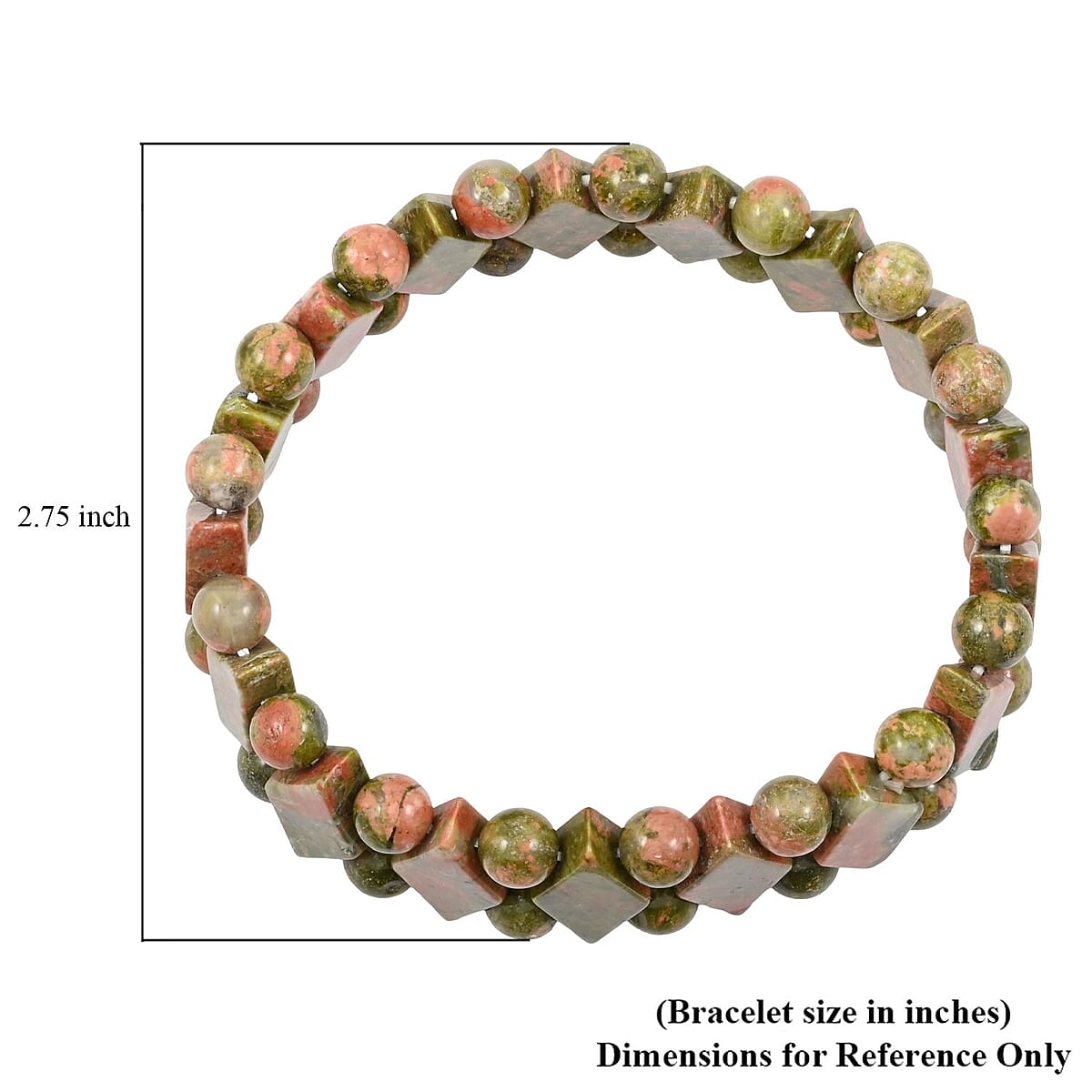 Unakite 184.20 ctw Princess Stretch Bracelet image number 3