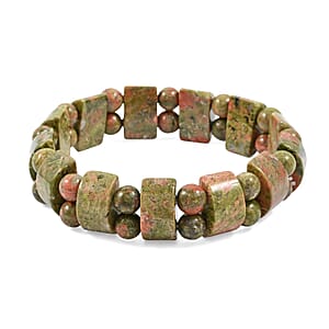 Unakite 150.85 ctw Tanker Stretch Bracelet